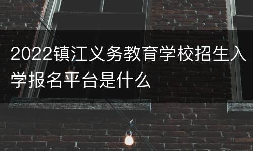 2022镇江义务教育学校招生入学报名平台是什么