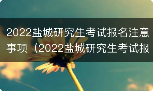 2022盐城研究生考试报名注意事项（2022盐城研究生考试报名注意事项是什么）