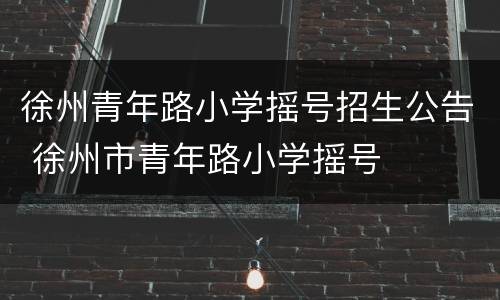 徐州青年路小学摇号招生公告 徐州市青年路小学摇号