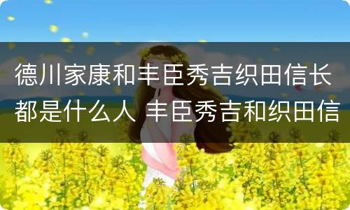 德川家康和丰臣秀吉织田信长都是什么人 丰臣秀吉和织田信长和德川家康