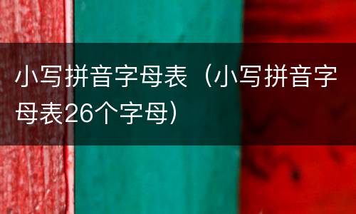 小写拼音字母表（小写拼音字母表26个字母）