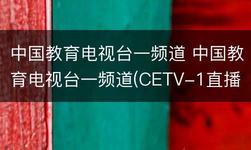 中国教育电视台一频道 中国教育电视台一频道(CETV-1直播