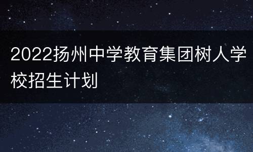 2022扬州中学教育集团树人学校招生计划