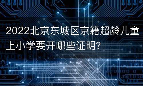 2022北京东城区京籍超龄儿童上小学要开哪些证明？