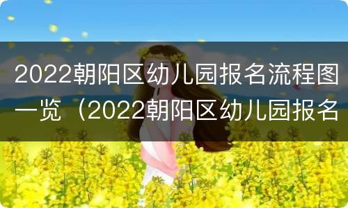 2022朝阳区幼儿园报名流程图一览（2022朝阳区幼儿园报名流程图一览图片）