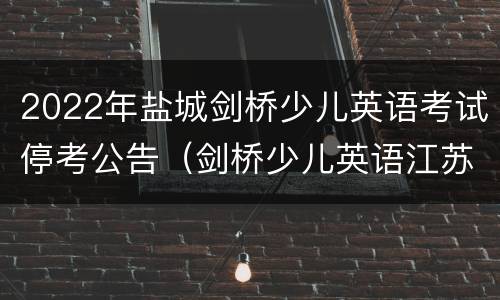 2022年盐城剑桥少儿英语考试停考公告（剑桥少儿英语江苏考级地点）