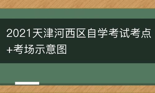 2021天津河西区自学考试考点+考场示意图