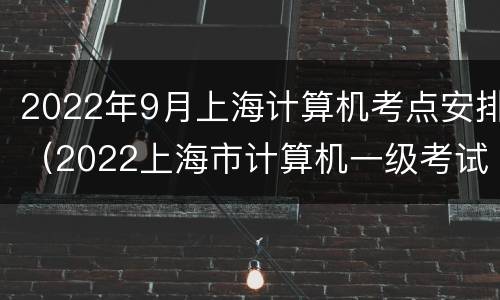 2022年9月上海计算机考点安排（2022上海市计算机一级考试时间）