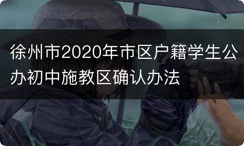 徐州市2020年市区户籍学生公办初中施教区确认办法