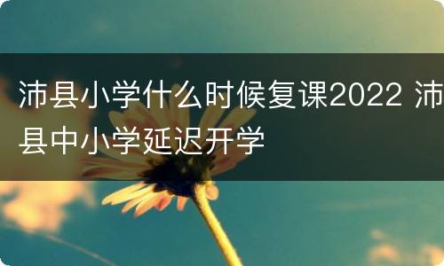 沛县小学什么时候复课2022 沛县中小学延迟开学