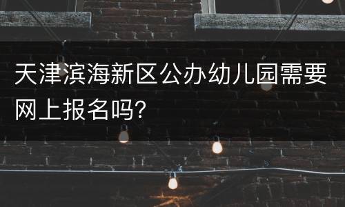 天津滨海新区公办幼儿园需要网上报名吗？