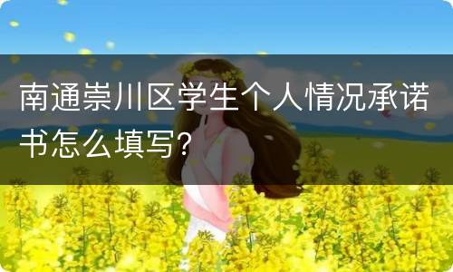 南通崇川区学生个人情况承诺书怎么填写？