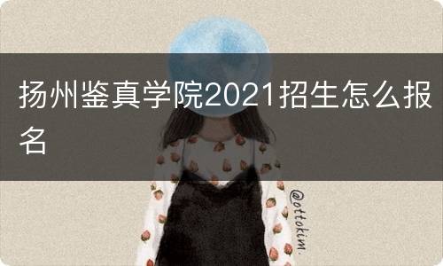 扬州鉴真学院2021招生怎么报名