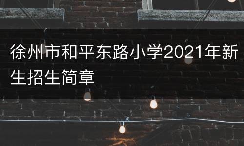 徐州市和平东路小学2021年新生招生简章