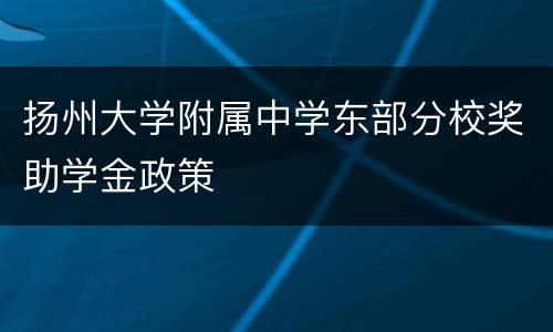 扬州大学附属中学东部分校奖助学金政策