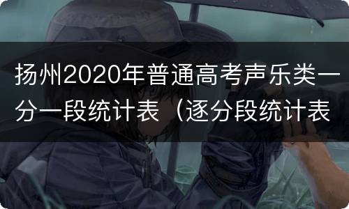 扬州2020年普通高考声乐类一分一段统计表（逐分段统计表）