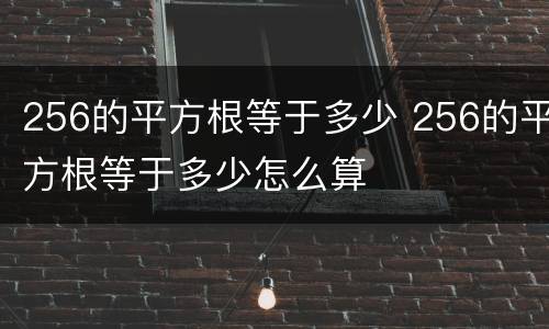 256的平方根等于多少 256的平方根等于多少怎么算