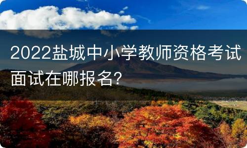 2022盐城中小学教师资格考试面试在哪报名？