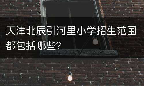 天津北辰引河里小学招生范围都包括哪些？