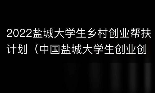 2022盐城大学生乡村创业帮扶计划（中国盐城大学生创业创意项目大赛）