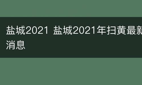 盐城2021 盐城2021年扫黄最新消息