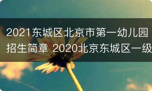 2021东城区北京市第一幼儿园招生简章 2020北京东城区一级一类幼儿园