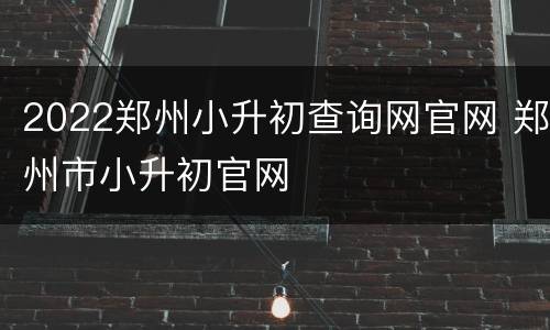 2022郑州小升初查询网官网 郑州市小升初官网