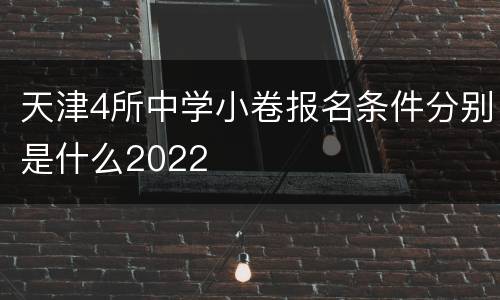 天津4所中学小卷报名条件分别是什么2022