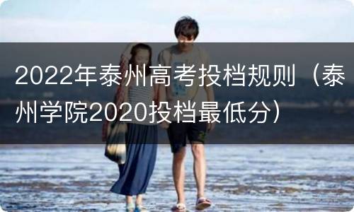 2022年泰州高考投档规则（泰州学院2020投档最低分）