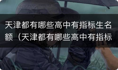 天津都有哪些高中有指标生名额（天津都有哪些高中有指标生名额的）