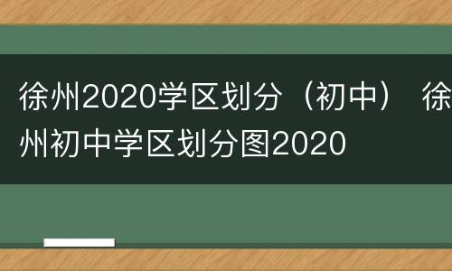 徐州2020学区划分（初中） 徐州初中学区划分图2020