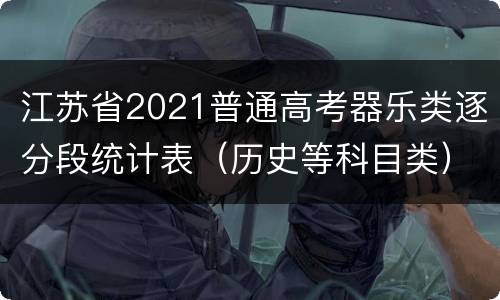 江苏省2021普通高考器乐类逐分段统计表（历史等科目类）