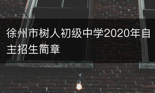 徐州市树人初级中学2020年自主招生简章