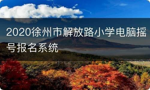 2020徐州市解放路小学电脑摇号报名系统