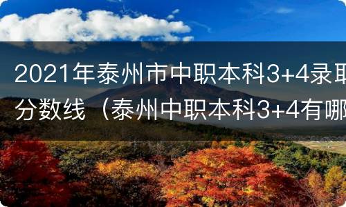 2021年泰州市中职本科3+4录取分数线（泰州中职本科3+4有哪些）