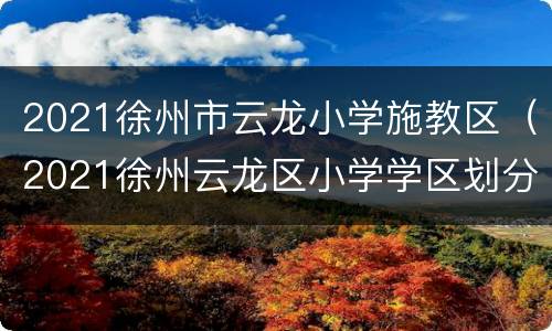 2021徐州市云龙小学施教区（2021徐州云龙区小学学区划分）