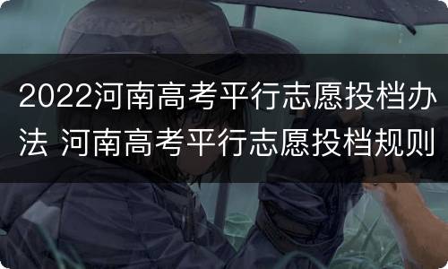 2022河南高考平行志愿投档办法 河南高考平行志愿投档规则