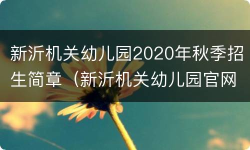 新沂机关幼儿园2020年秋季招生简章（新沂机关幼儿园官网）