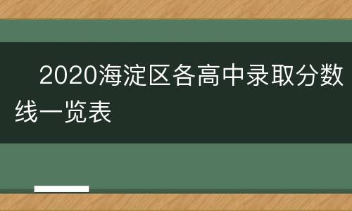 ​2020海淀区各高中录取分数线一览表