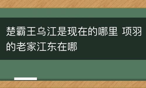 楚霸王乌江是现在的哪里 项羽的老家江东在哪