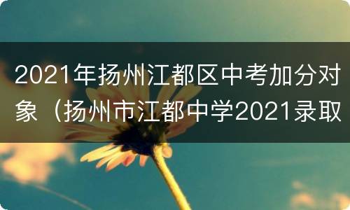 2021年扬州江都区中考加分对象（扬州市江都中学2021录取分数线）