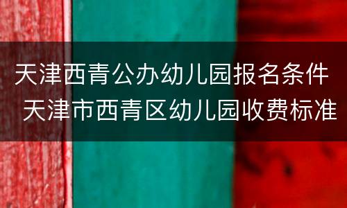 天津西青公办幼儿园报名条件 天津市西青区幼儿园收费标准