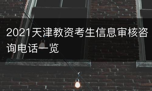 2021天津教资考生信息审核咨询电话一览