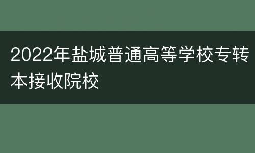 2022年盐城普通高等学校专转本接收院校