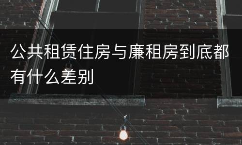 公共租赁住房与廉租房到底都有什么差别