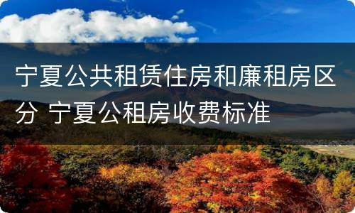 宁夏公共租赁住房和廉租房区分 宁夏公租房收费标准