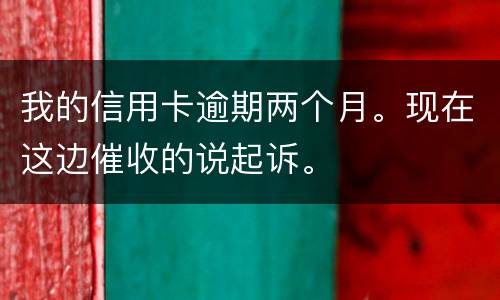 我的信用卡逾期两个月。现在这边催收的说起诉。