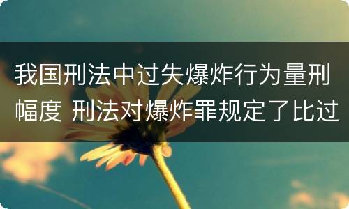 我国刑法中过失爆炸行为量刑幅度 刑法对爆炸罪规定了比过失爆炸罪