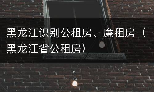 黑龙江识别公租房、廉租房（黑龙江省公租房）