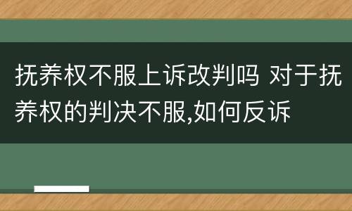 抚养权不服上诉改判吗 对于抚养权的判决不服,如何反诉